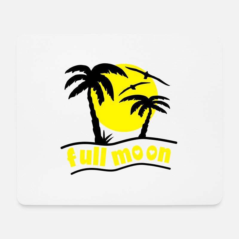 full_moon - Mousepad (Querformat) - Weiß