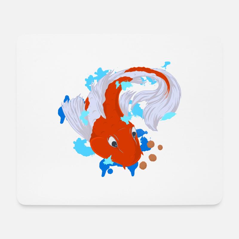 Koi Karpfen - Mousepad (Querformat) - Weiß