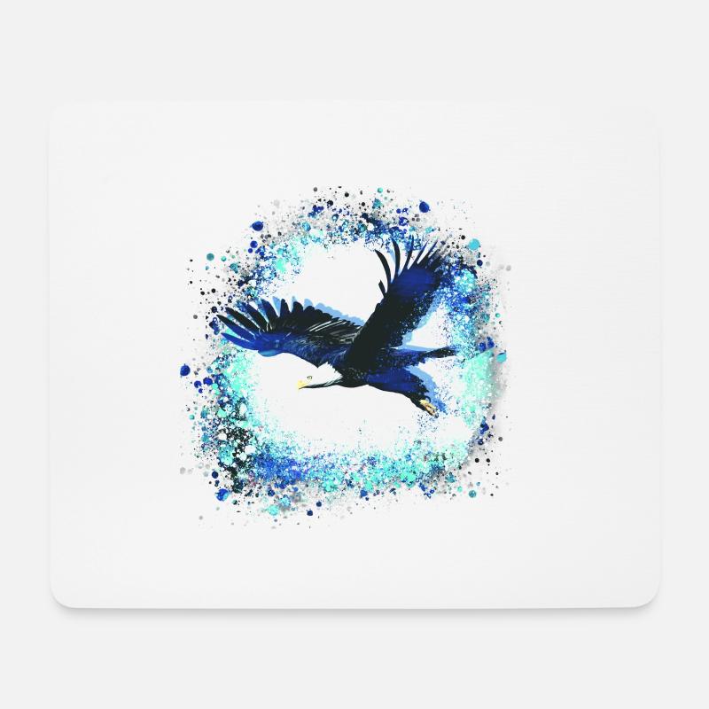 Adler,hellblau,fliegen, Illustration,vogel, mint - Mousepad (Querformat) - Weiß