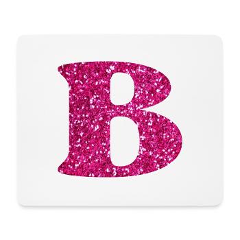 Buchstabe b rosa Glitzer - Mousepad (Querformat) - Weiß - Vorne