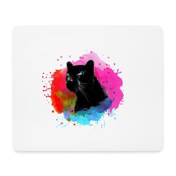 panther,gepard,leopard,schwarz,bunt,graffiti - Mousepad (Querformat) - Weiß - Vorne