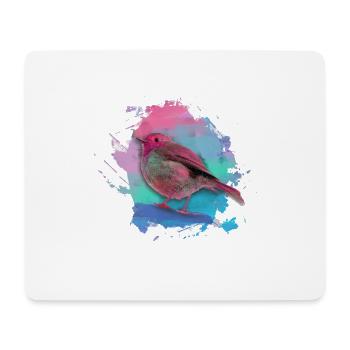 rouge-gorge, oiseau, coloré, aquarelle, peinture - Tapis de souris (format paysage) - blanc - Devant