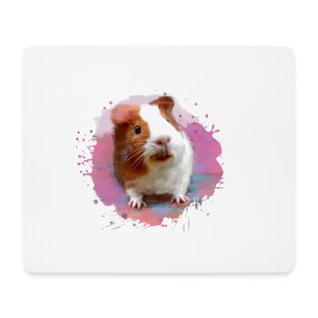 guinea pig, graffiti, painting, watercolor, pink - Mouse Pad (horizontal) - white - Front
