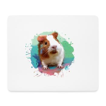 cochon d’Inde, graffiti, peinture, aquarelle, coloré, - Tapis de souris (format paysage) - blanc - Devant