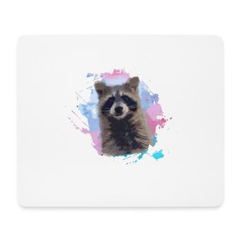 waschbär,bär,graffiti,malerei,bunt,aquarell - Mousepad (Querformat) - Weiß - Vorne