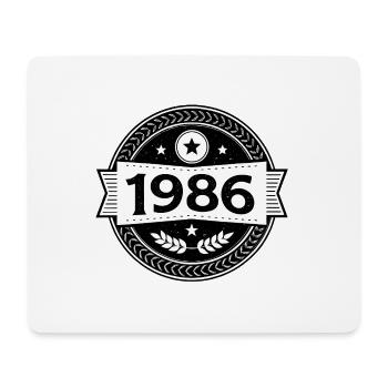 1986 Emblem - 40 Years - Born in 1986 - Mousepad (Querformat) - Weiß - Vorne