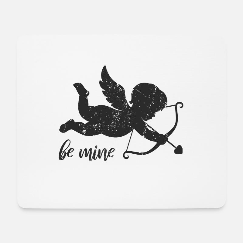 Be Mine Love Engel Schwarz - Mousepad (Querformat) - Weiß