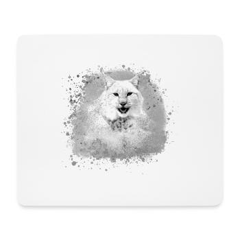 chat sauvage, lynx, blanc, graffiti, peinture, chat - Tapis de souris (format paysage) - blanc - Devant