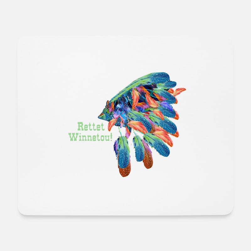 rettet winnetou,winnetou,indianer,häuptling - Mousepad (Querformat) - Weiß