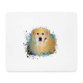 Labrador,Chien,Peinture,Golden Retriever,Or - Tapis de souris (format paysage) - blanc - Devant