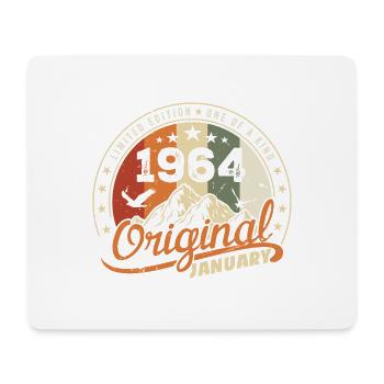 Original Né en Janvier Anniversaire | Janvier 1964 - Tapis de souris (format paysage) - blanc - Devant