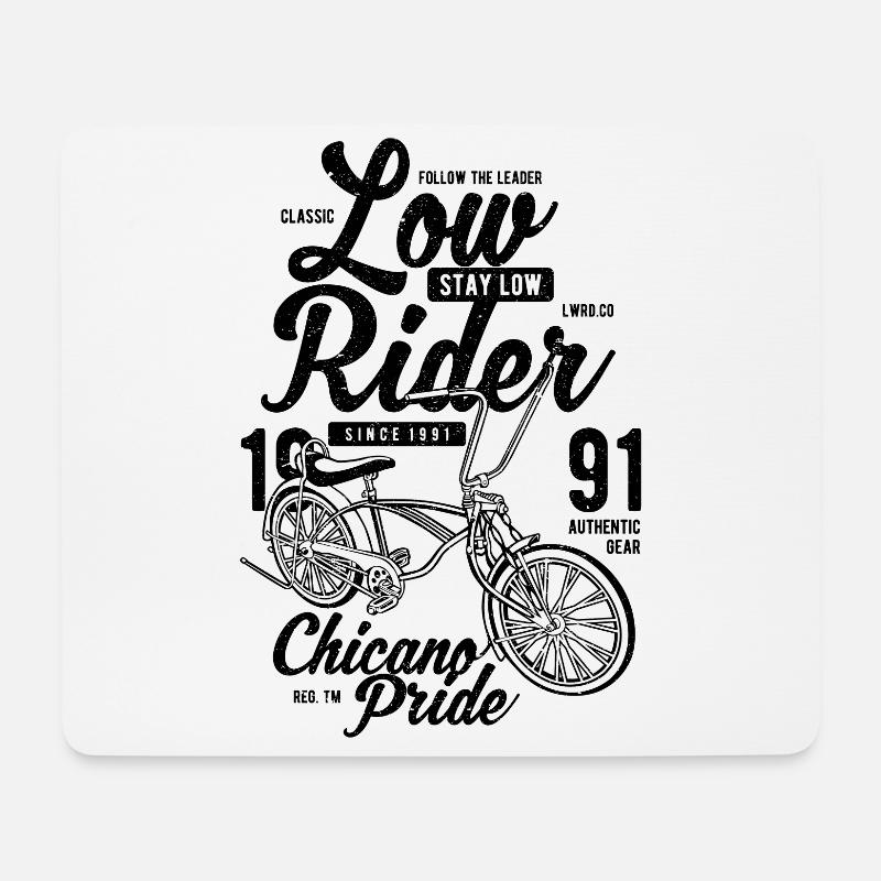 Fahrrad Old School Low Rider - Mousepad (Querformat) - Weiß