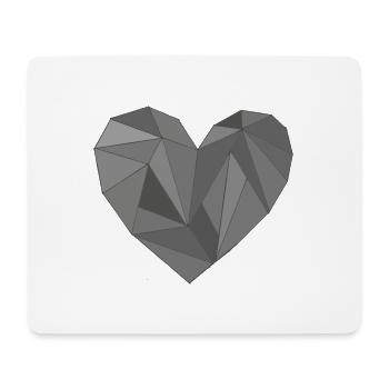 herz grautöne - Mousepad (Querformat) - Weiß - Vorne