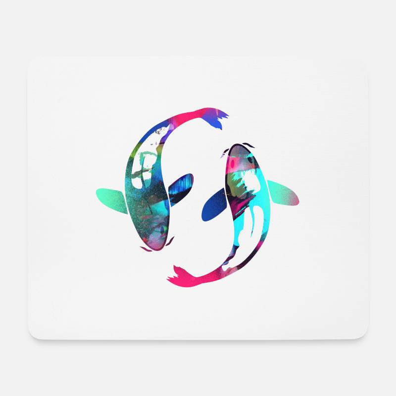 koi,koi karpfen,fisch, bunt,graffiti - Mousepad (Querformat) - Weiß
