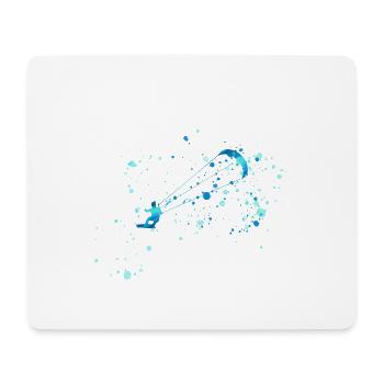 kitesurf, surf, surfeur, vague, bleu, graffiti, bla - Tapis de souris (format paysage) - blanc - Devant