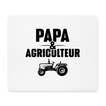 Papa et Agriculteur - Cadeau papa agriculteur - Tapis de souris (format paysage) - blanc - Devant