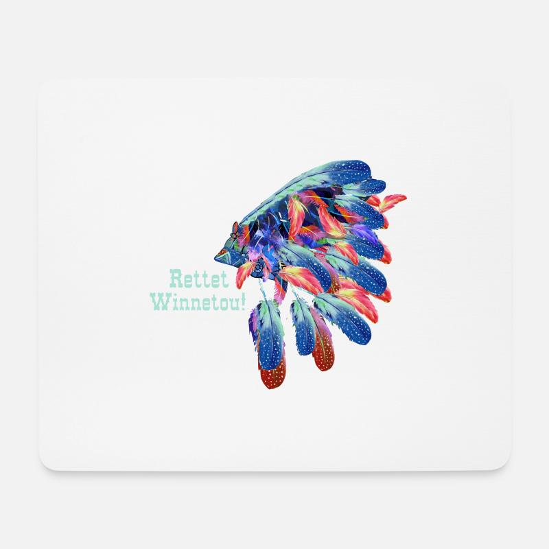 rettet winnetou,winnetou,indianer,häuptling - Mousepad (Querformat) - Weiß
