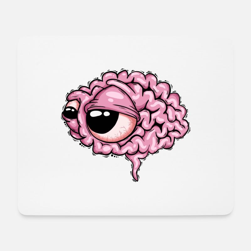 Hirnie - Mousepad (Querformat) - Weiß