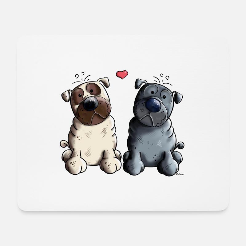 Lustige Möpse I Mops I Pug Love I Geschenk - Mousepad (Querformat) - Weiß