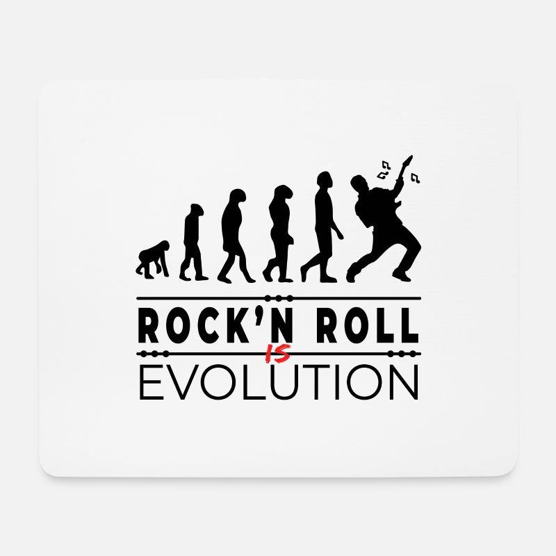 Rock'n Roll is evolution - Rock Humor Message - Mouse Pad (horizontal) - white