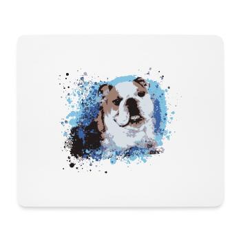 English Bulldog,dog,blue - Mouse Pad (horizontal) - white - Front