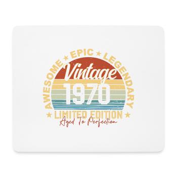 Rétro 1970 ' s Vintage Anniversaire 1970 ' s Cadeau 1970 - Tapis de souris (format paysage) - blanc - Devant