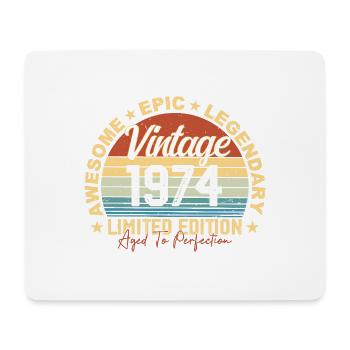 Retro 1974 Jahrgang Geburtstag 1974 Geschenk 1974 - Mousepad (Querformat) - Weiß - Vorne