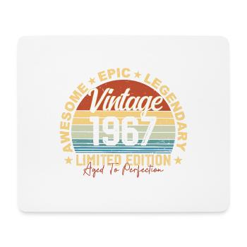 Retro 1967 Jahrgang Geburtstag 1967 Geschenk 1967 - Mousepad (Querformat) - Weiß - Vorne