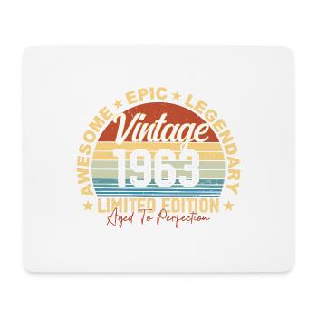Retro 1963 Jahrgang Geburtstag 1963 Geschenk 1963 - Mousepad (Querformat) - Weiß - Vorne