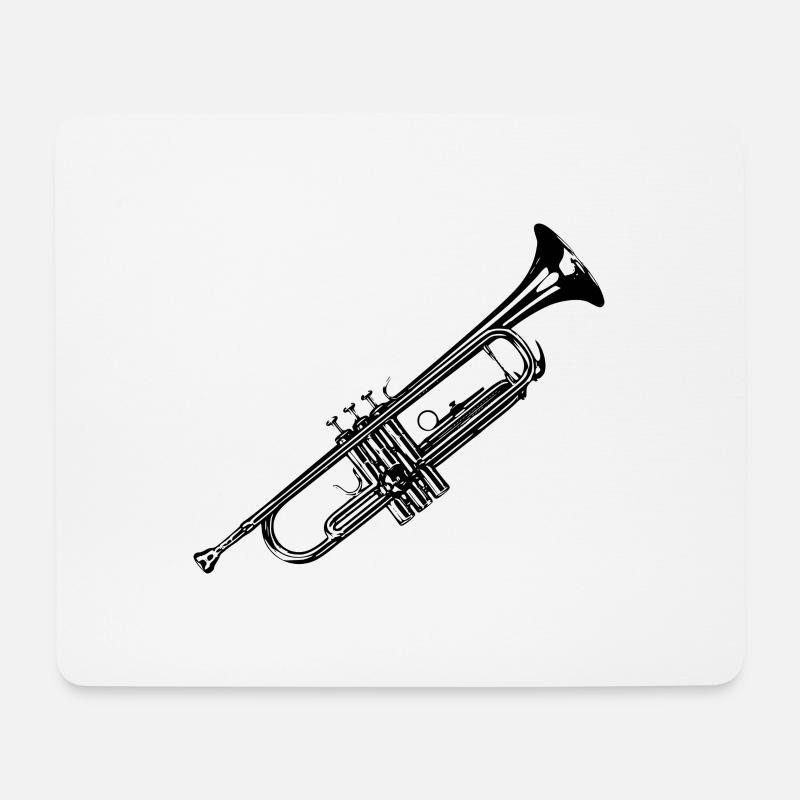 Trompete - Mousepad (Querformat) - Weiß