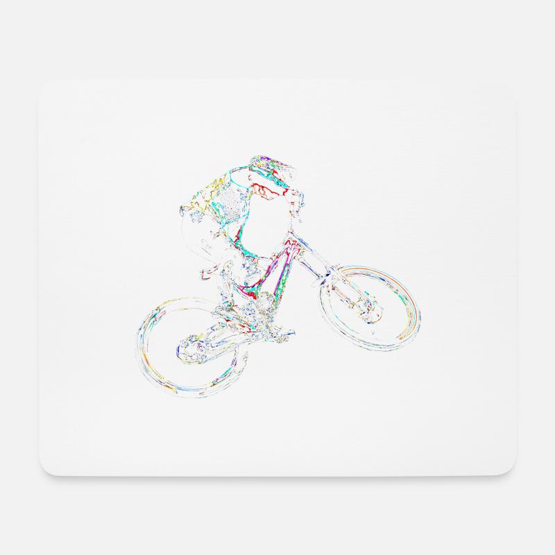 Downhill-Mountainbiken - Mousepad (Querformat) - Weiß