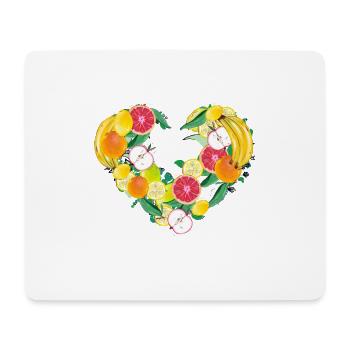 Fruit Heart,Fruits,Heart,Illustration,Lemons - Mouse Pad (horizontal) - white - Front