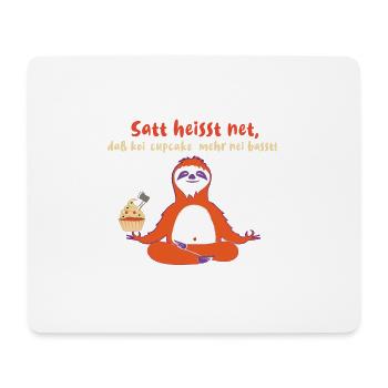 cupcake ,halloween,satt heisst net dass, faultier, - Mousepad (Querformat) - Weiß - Vorne