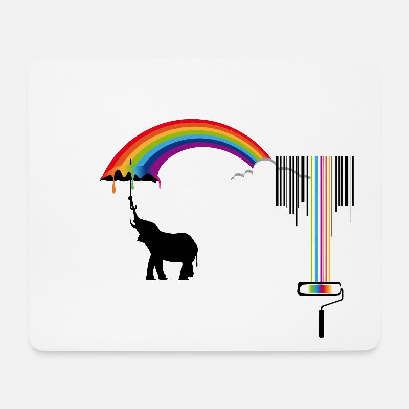 Farbrolle mit Strichcode - Mousepad (Querformat) - Weiß