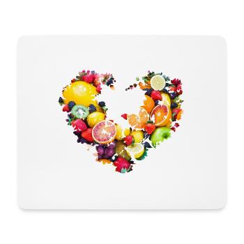 heart, fruit, fruit heart, colorful, apples, cuisine - Mouse Pad (horizontal) - white - Front