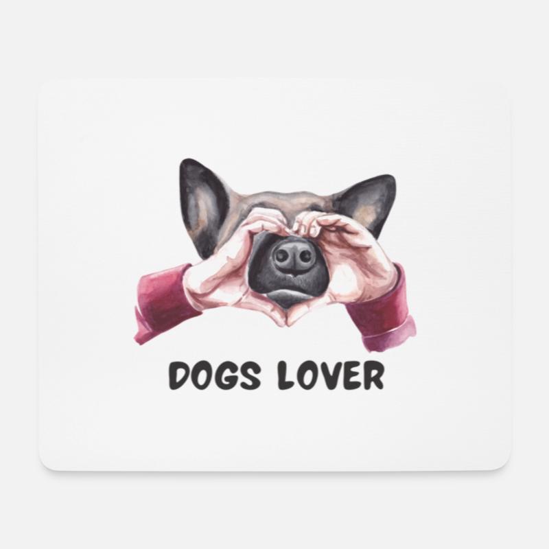 Schäferhund mit Herz LIebe Dogs Lover Tierfreunde - Mousepad (Querformat) - Weiß