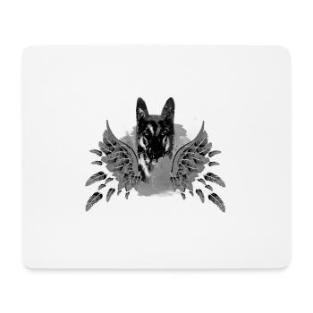 schäferhund ,hund,graffiti, schutzengel,engel - Mousepad (Querformat) - Weiß - Vorne