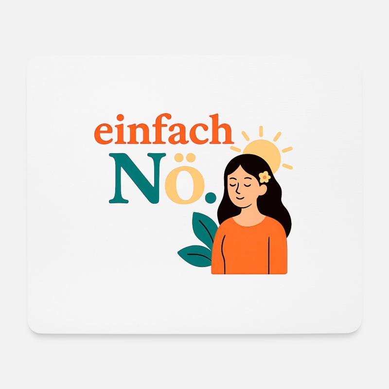 Einfach Nö. Achtsamkeit Design - Mousepad (Querformat) - Weiß