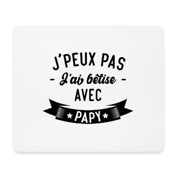J'peux pas j'ai bêtise avec papy - Tapis de souris (format paysage) - blanc - Devant