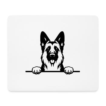 Berger allemand Peeking - DSH - Vecteur - Tapis de souris (format paysage) - blanc - Devant