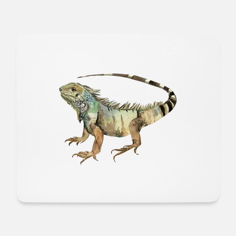 Leguan - Mousepad (Querformat) - Weiß