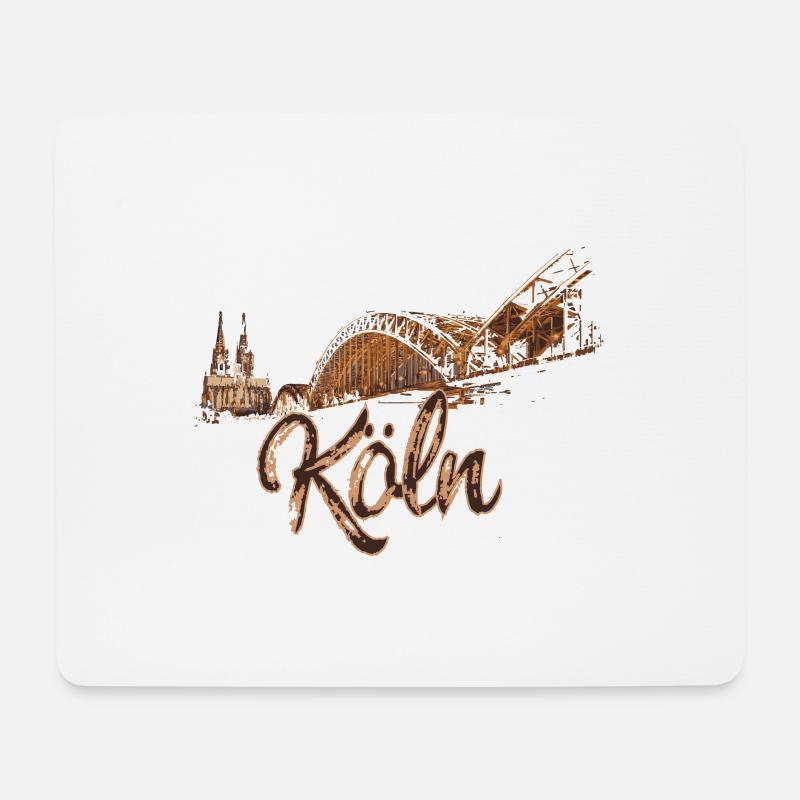 köln,skyline,brücke,cologne,braun - Mousepad (Querformat) - Weiß