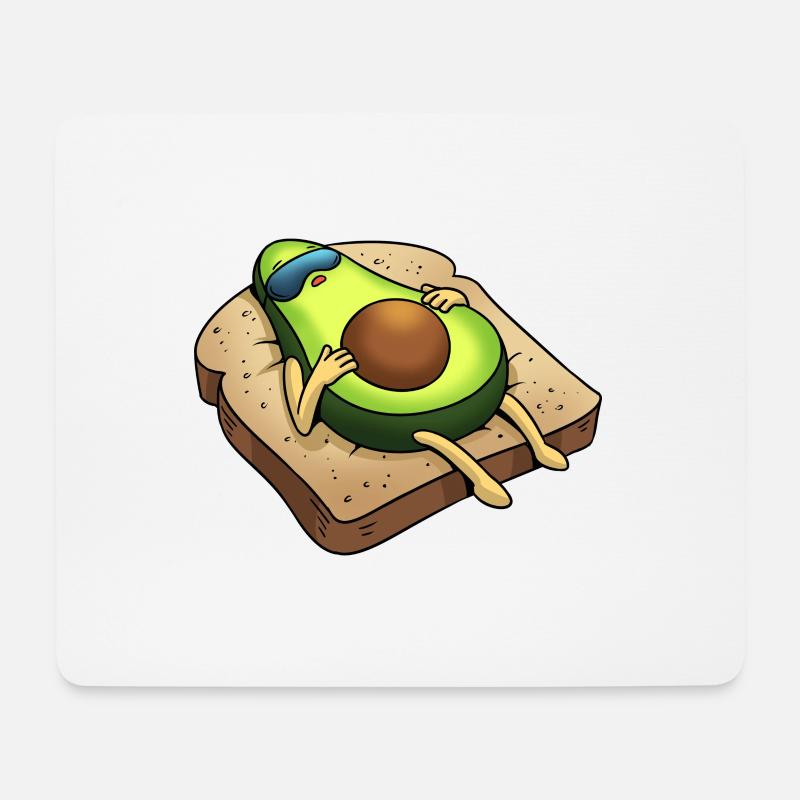 Avocado auf einer Toastscheibe - Mousepad (Querformat) - Weiß
