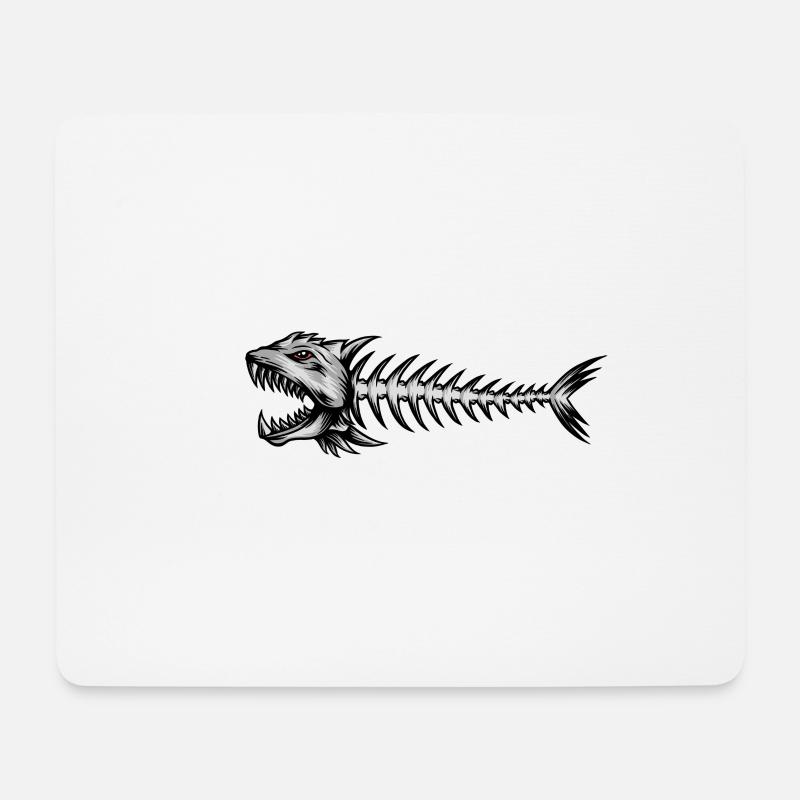 white spiny bone fish - Mousepad (Querformat) - Weiß