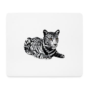 Tiger,Leopard,Pailletten,Glitzer,schwarz-weiß - Mousepad (Querformat) - Weiß - Vorne
