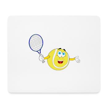 tennis Emoticon Smiley Ball - Mousepad (Querformat) - Weiß - Vorne