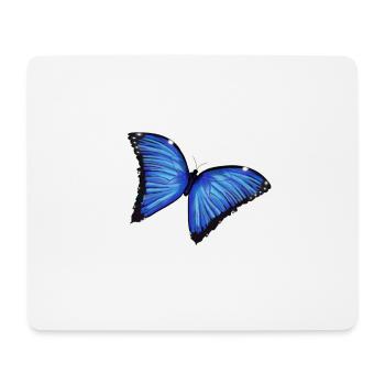 Blaue Schmetterlingsliebe - Mousepad (Querformat) - Weiß - Vorne