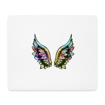 wing fishing wings,wings,watercolor,gray,angel wings - Mouse Pad (horizontal) - white - Front