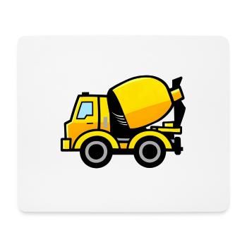 Yellow Concrete Mixer - Mouse Pad (horizontal) - white - Front