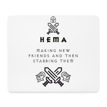 HEMA. Schwertkämpfer Freunde. Fechten. - Mousepad (Querformat) - Weiß - Vorne